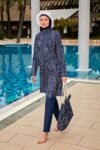 Desenli Tam Kapalı Tesettür Mayo R2402