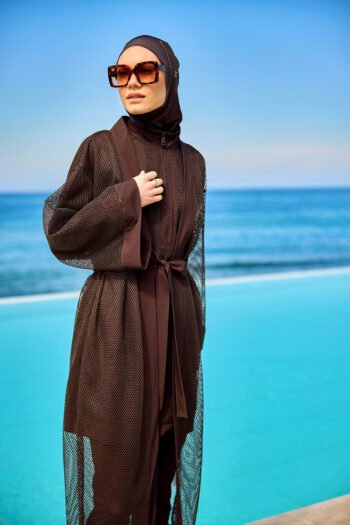 Kahve Pareo Kaftan P2501-4