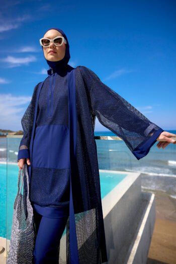 Lacivert Pareo Kaftan P2501-2