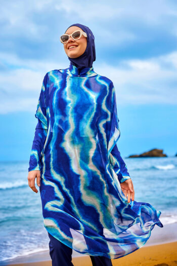Lacivert Pareo Kaftan P2513-2