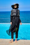 Siyah Pareo Kaftan P2502