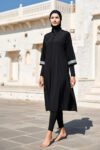 Tam Kapalı Tesettür Mayo Takımı Siyah 3 Parça Paraşüt Kumaş – M2032