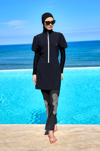 Tam Kapalı Tesettür Mayo M2535 Siyah